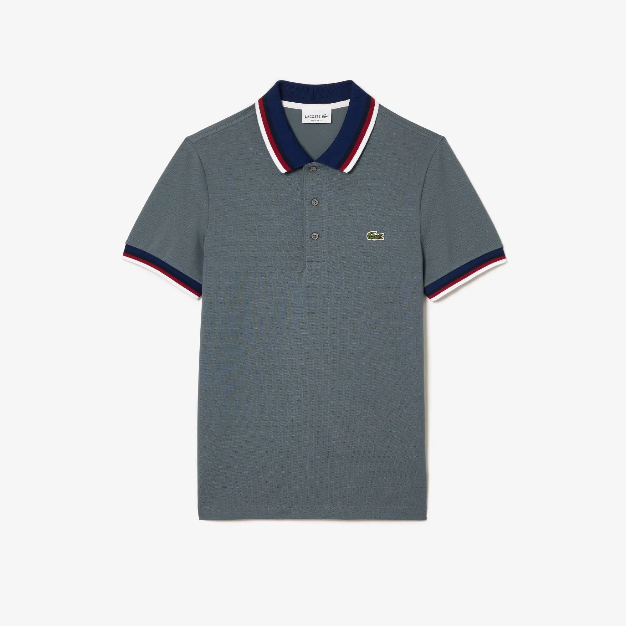 Lacoste Polo com colarinho em contraste em piqué de algodão elástico regular fit. 2