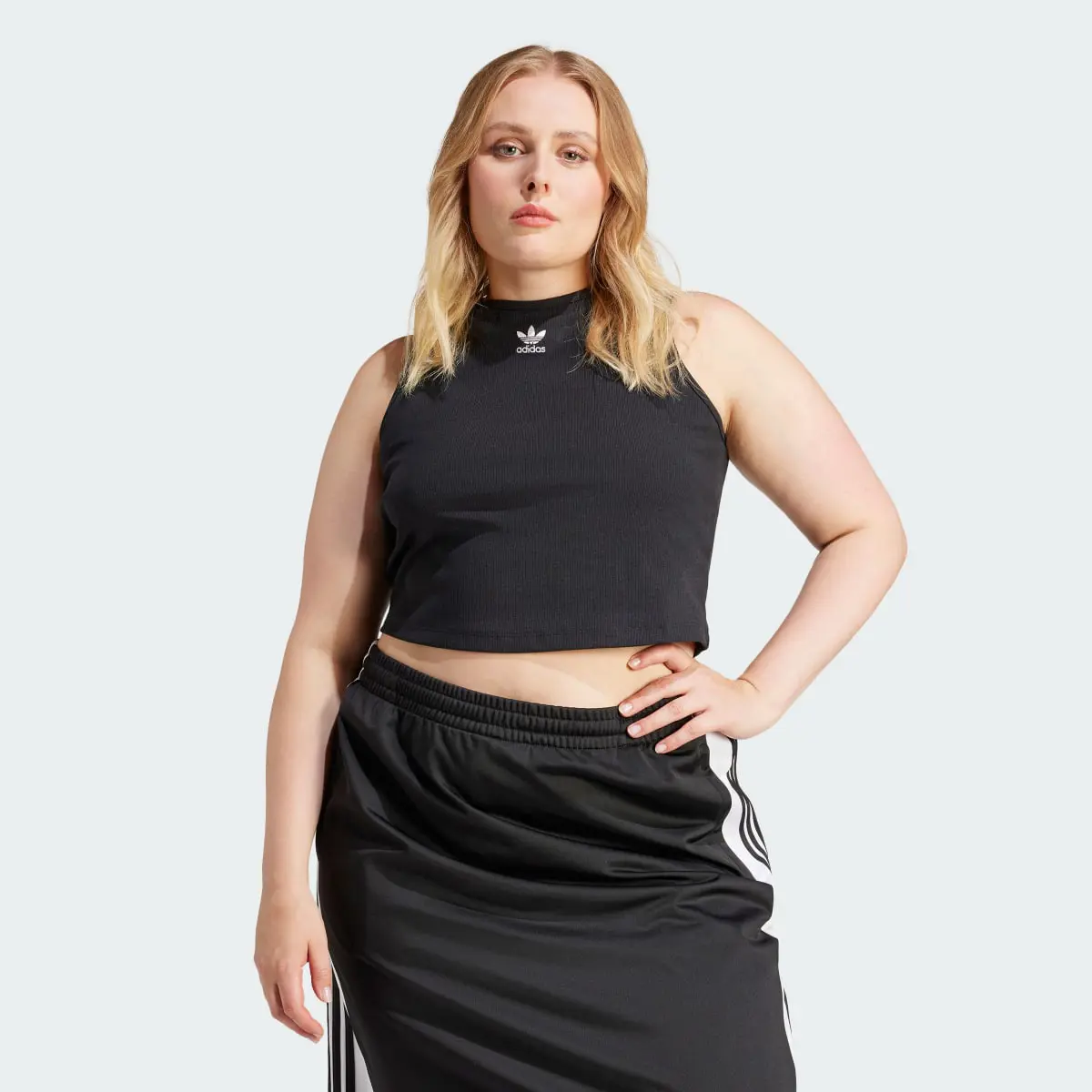 Adidas Essentials Rib Tank Top (Plus Size). 2