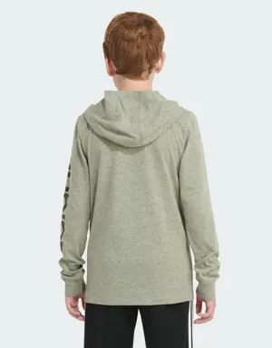 Long Sleeve Snow Heather Hooded Tee