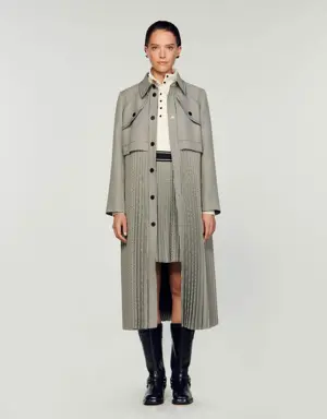 Houndstooth trench coat