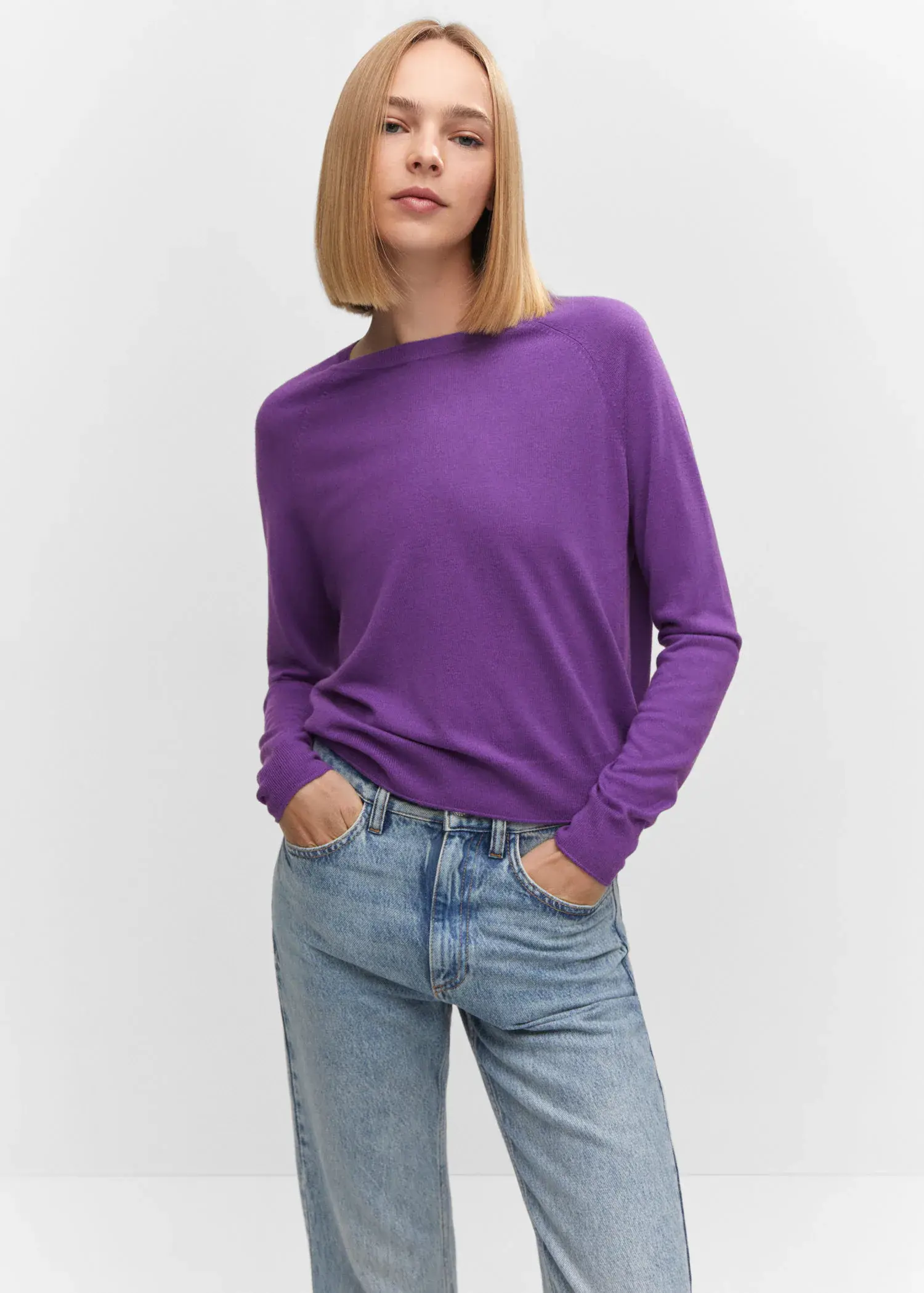 Mango Fine-knit round-neck sweater. 1