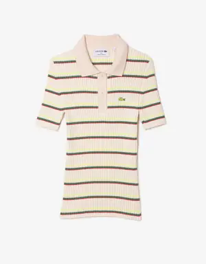 Women’s Lacoste Organic Cotton French Made Striped Polo Shirt
