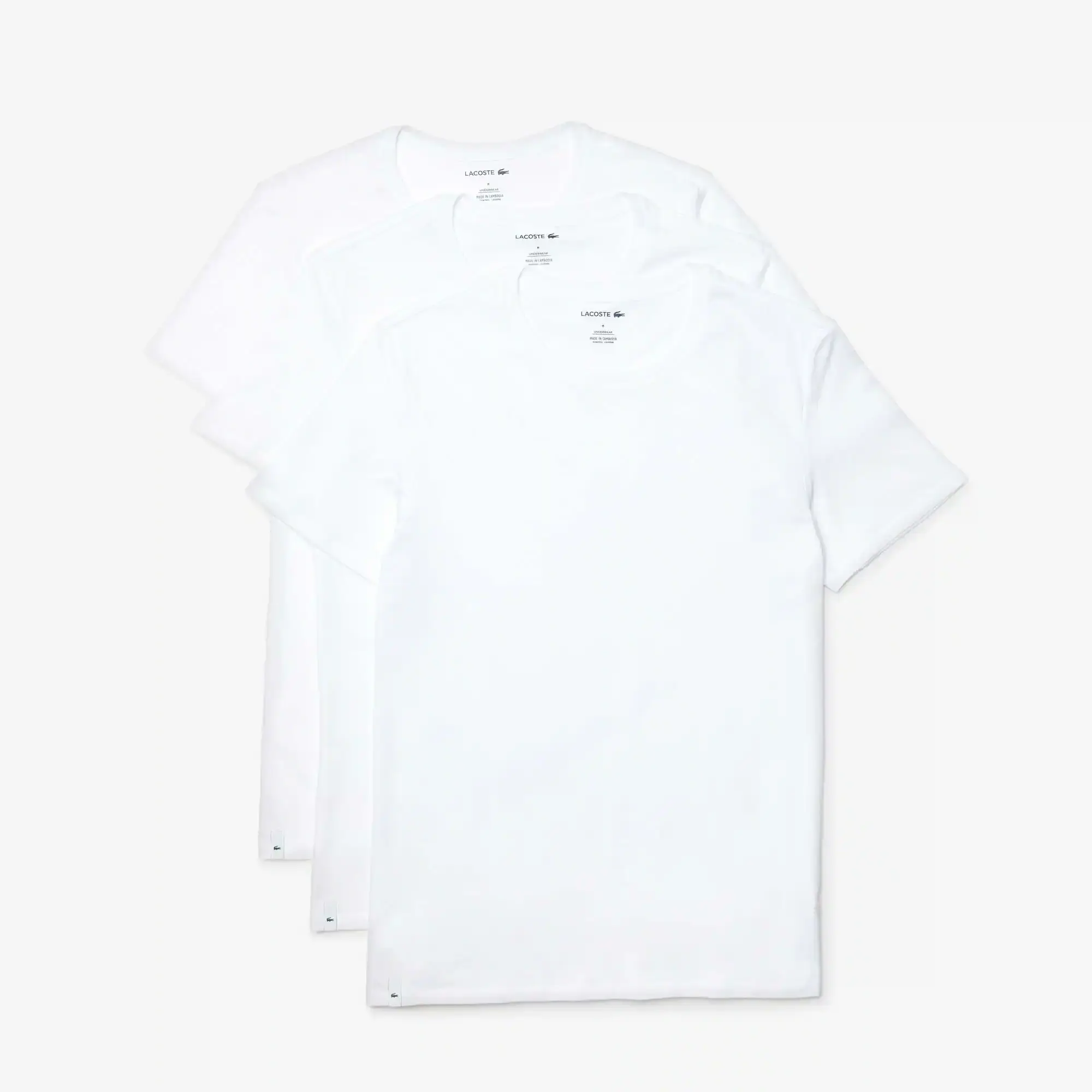 Lacoste Pack de 3 t-shirts d'intérieur à col rond en coton uni. 2