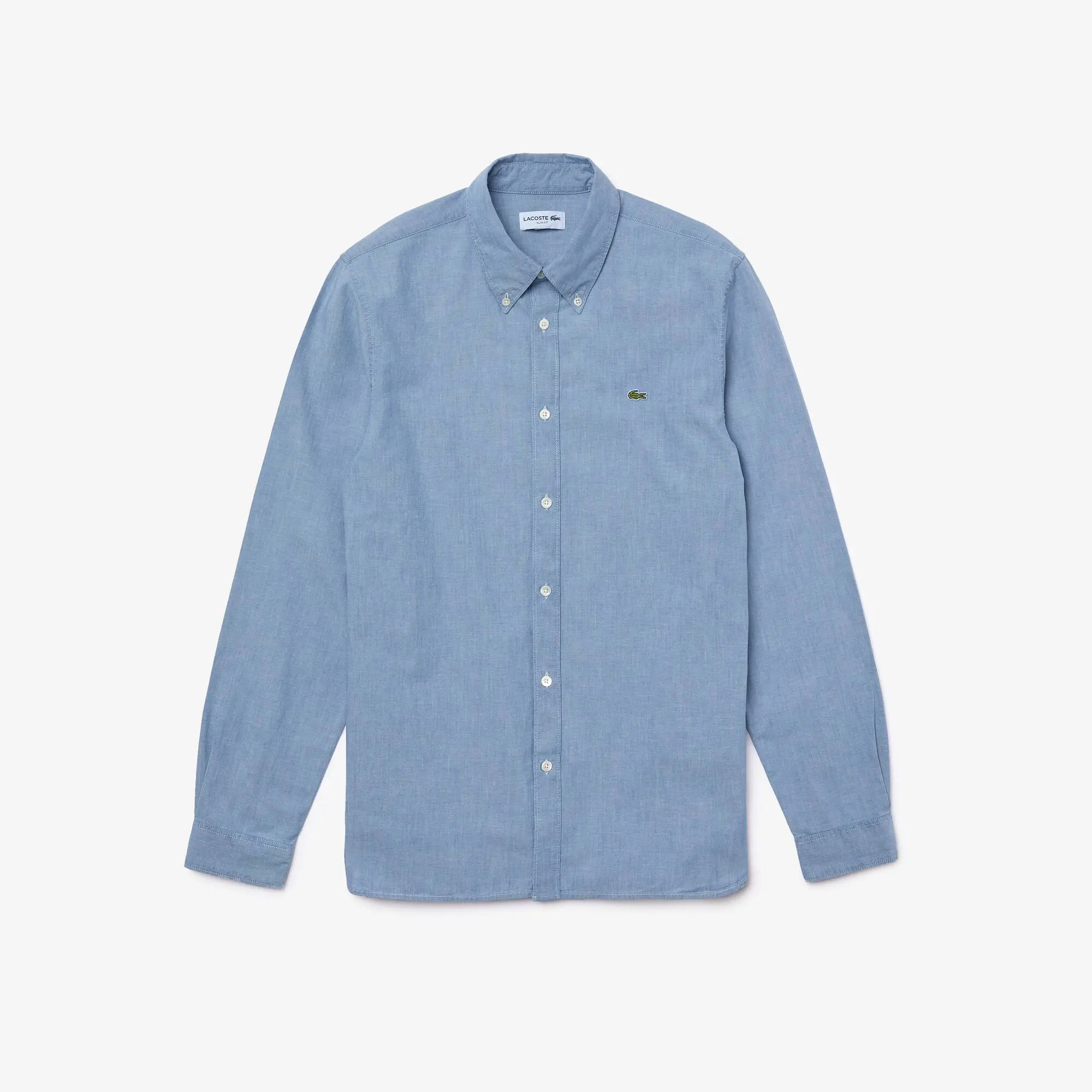 Lacoste Camicia da uomo in chambray di cotone slim fit. 2