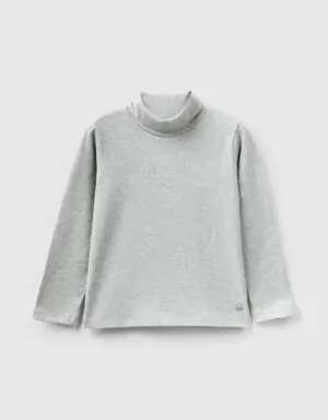 turtleneck t-shirt in stretch cotton