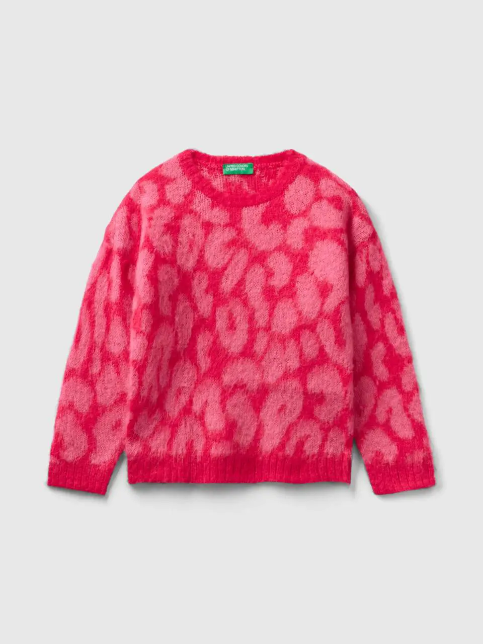 Benetton animal print sweater in wool blend. 1