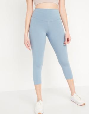 Old Navy Extra High-Waisted PowerChill Cropped Leggings for Women blue