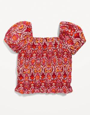 Short-Sleeve Smocked Top for Toddler Girls multi