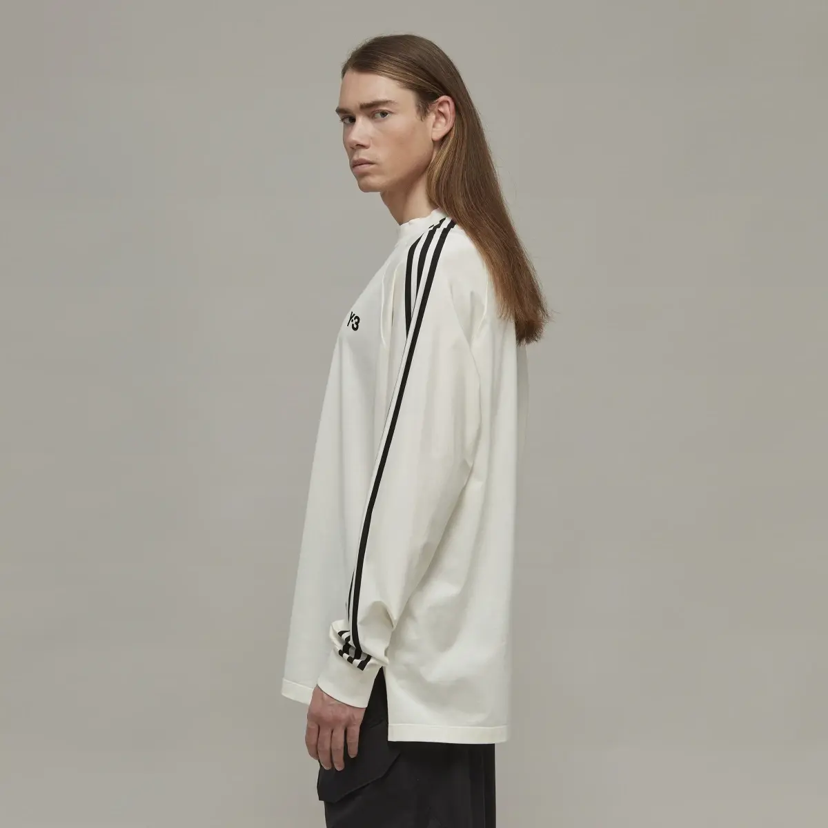 Adidas Y-3 Stripes Long-Sleeve Top. 2