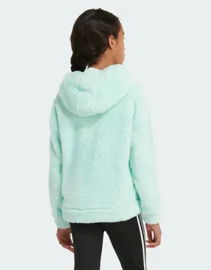 Long Sleeve Cozy Furry Pullover Hoodie