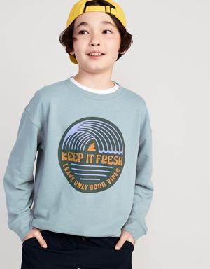 Old Navy Graphic Gender-Neutral Crew-Neck Sweatshirt for Kids blue