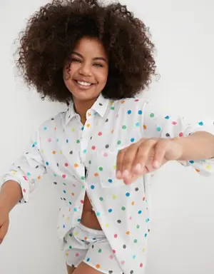 Smiley® Poplin PJ-to-Party Shirt