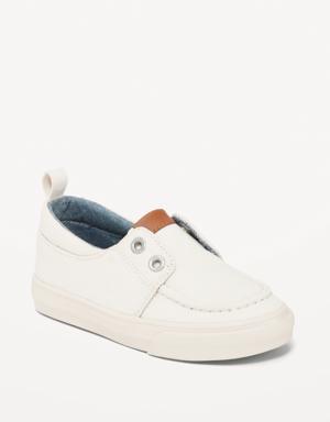 Canvas Boat-Style Sneakers for Toddler Boys white