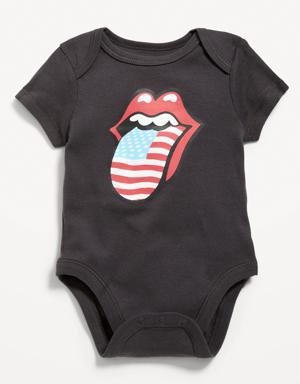 Rolling Stones™ Unisex Short-Sleeve Bodysuit for Baby black