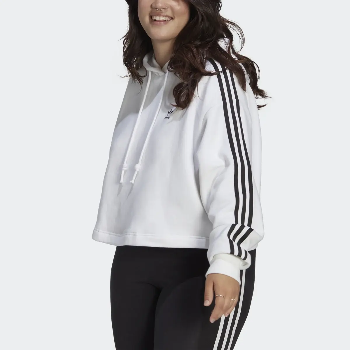 Adidas Adicolor Classics Crop Hoodie (Plus Size). 1