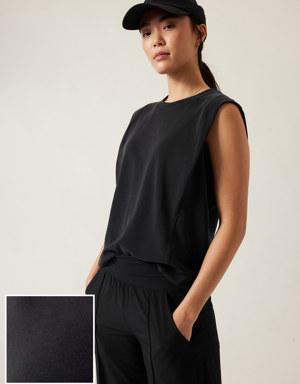 Athleta Seasoft Tank Sweatshirt black