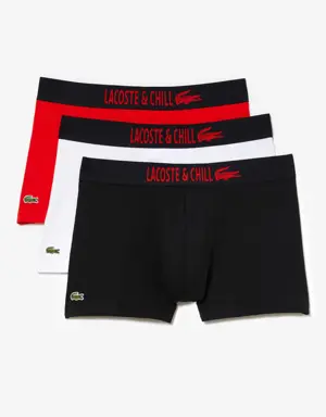 Pack de 3 boxers justos de algodão Lacoste x Netflix para homem