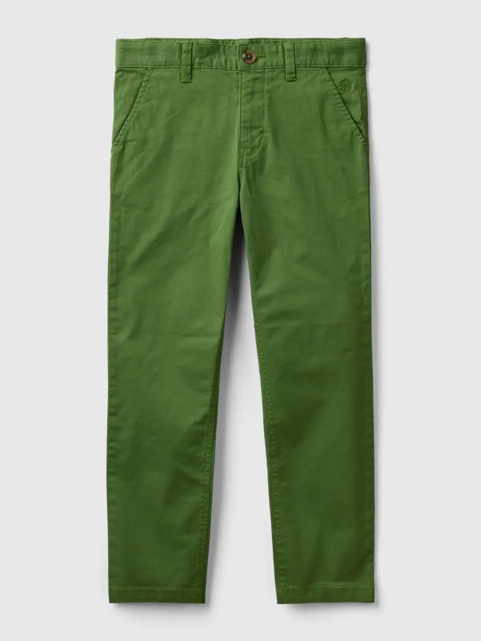 Benetton slim fit chinos in stretch cotton. 1