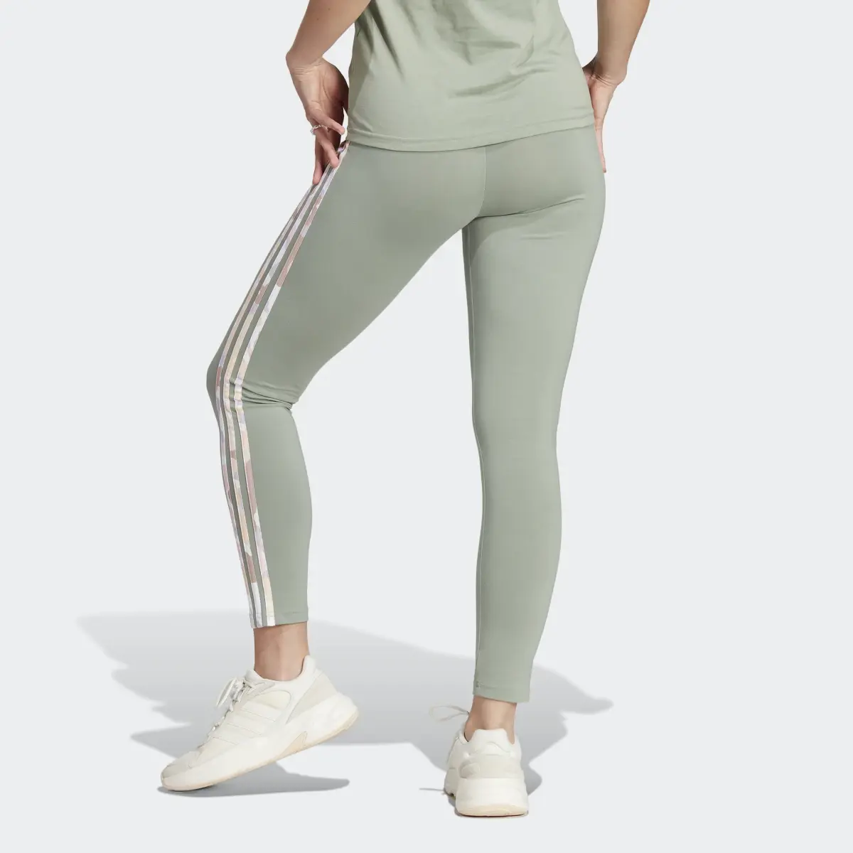 Adidas Essentials 3-Stripes High-Waisted Single Jersey Leggings. 2