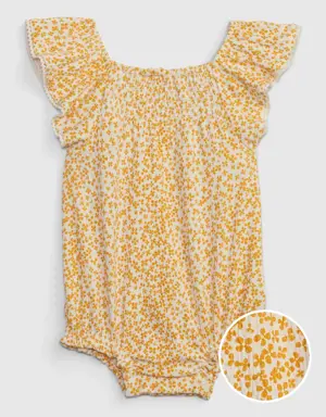 Baby Crinkle Gauze Bubble Shorty One-Piece yellow