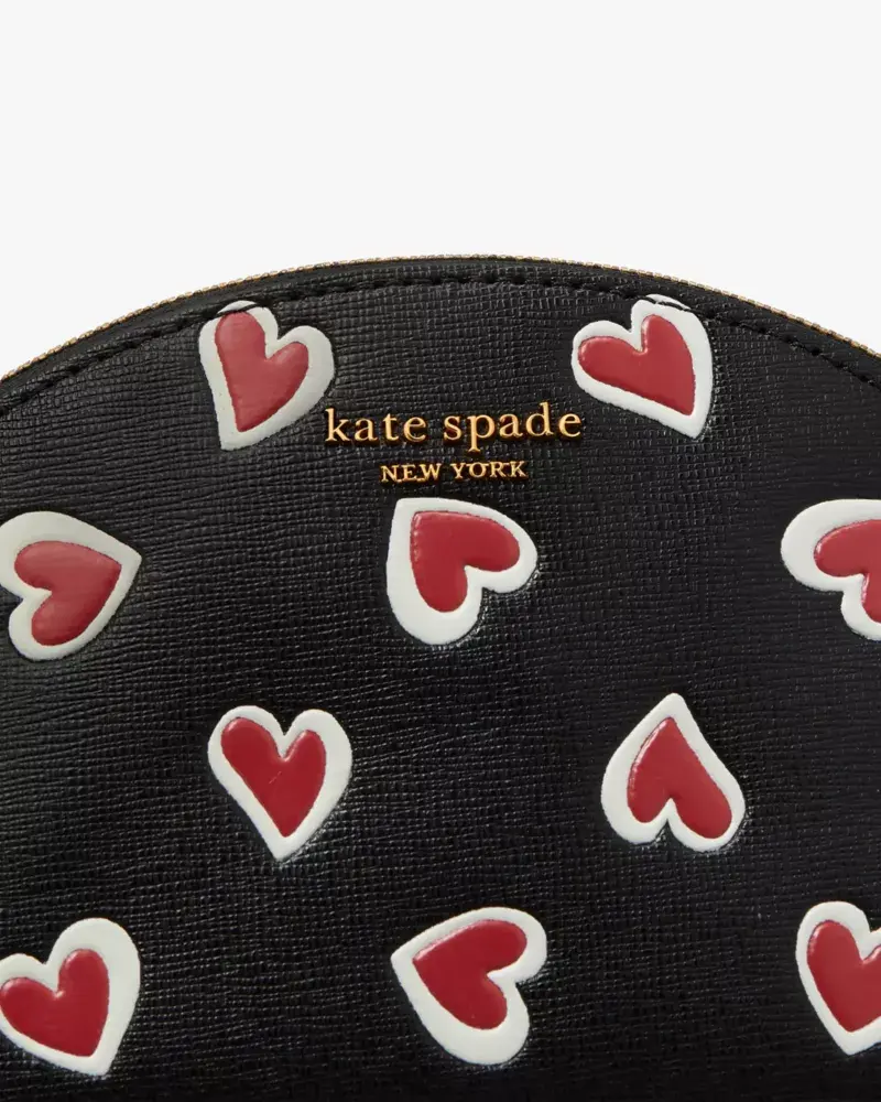 Kate Spade Morgan Stencil Hearts Small Dome Cosmetic Case. 3