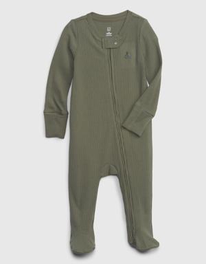 Gap Baby First Favorites TinyRib Footed One-Piece green