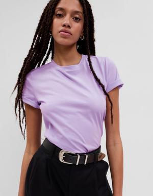 Gap 100% Organic Cotton Vintage Crewneck T-Shirt purple