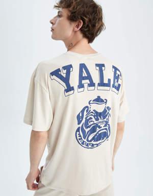 Yale University Boxy Fit Bisiklet Yaka Baskılı Tişört