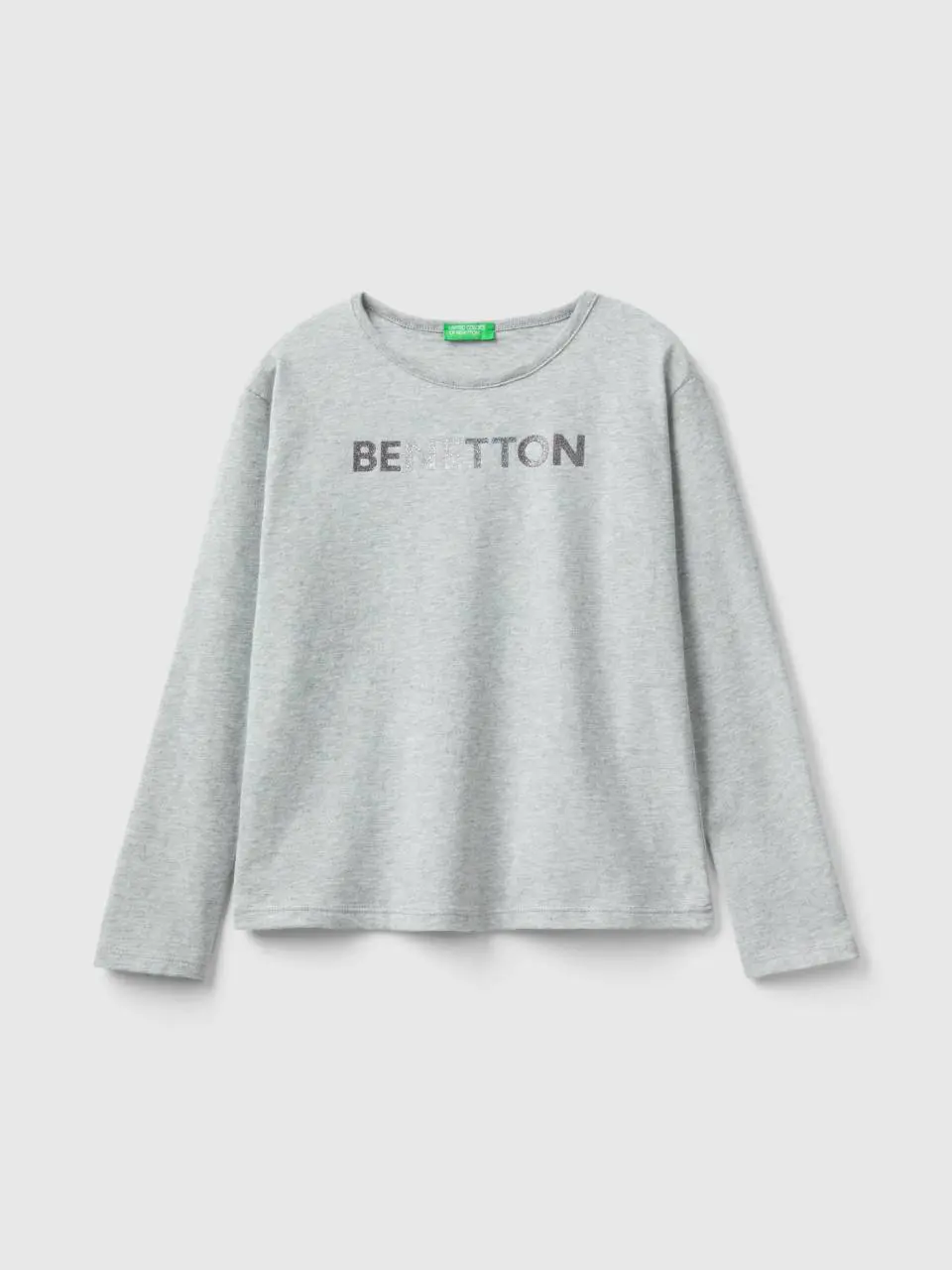 Benetton t-shirt in warm organic cotton with glitter. 1