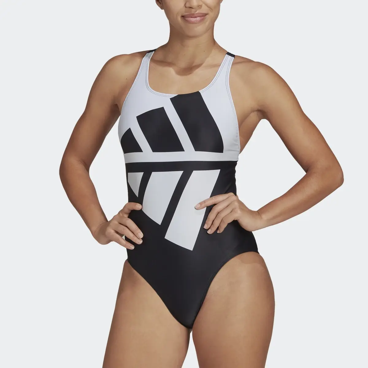 Adidas Logo Graphic Swimsuit. 1