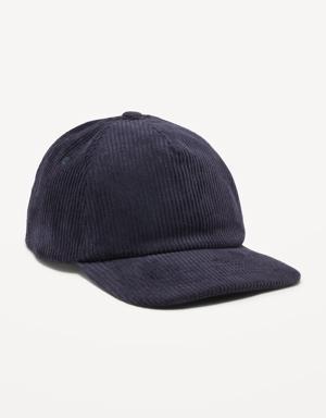 Gender-Neutral Flat-Brim Corduroy Trucker Hat for Kids blue