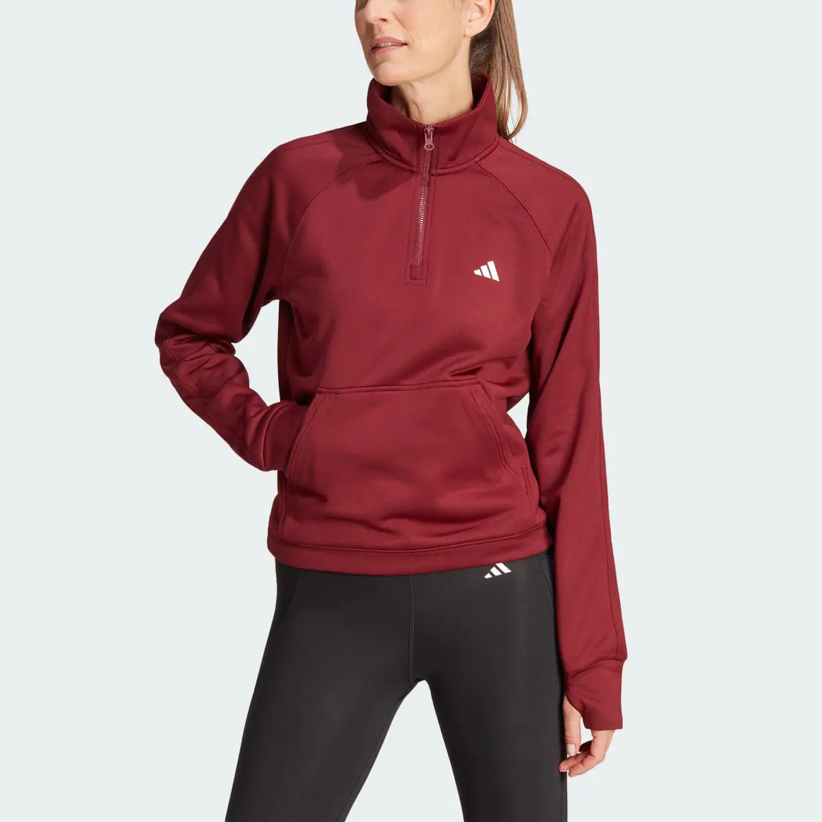 Adidas Aeroready Game & Go Quarter-Zip Fleece Top. 1