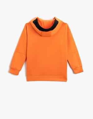 Kapüşonlu Renk Bloklu Sweatshirt