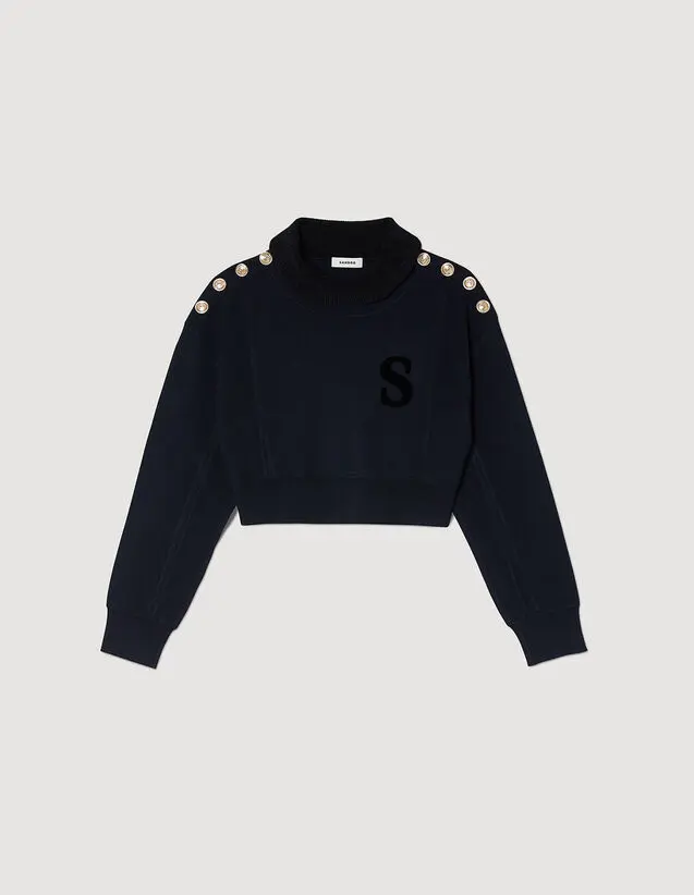 Sandro Cropped turtleneck sweater. 2