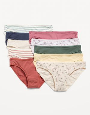 Mid-Rise Supima® Cotton-Blend Bikini Underwear 10-Pack for Women multi