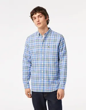 Lacoste Camisa em xadrez de algodão orgânico Lacoste para homem