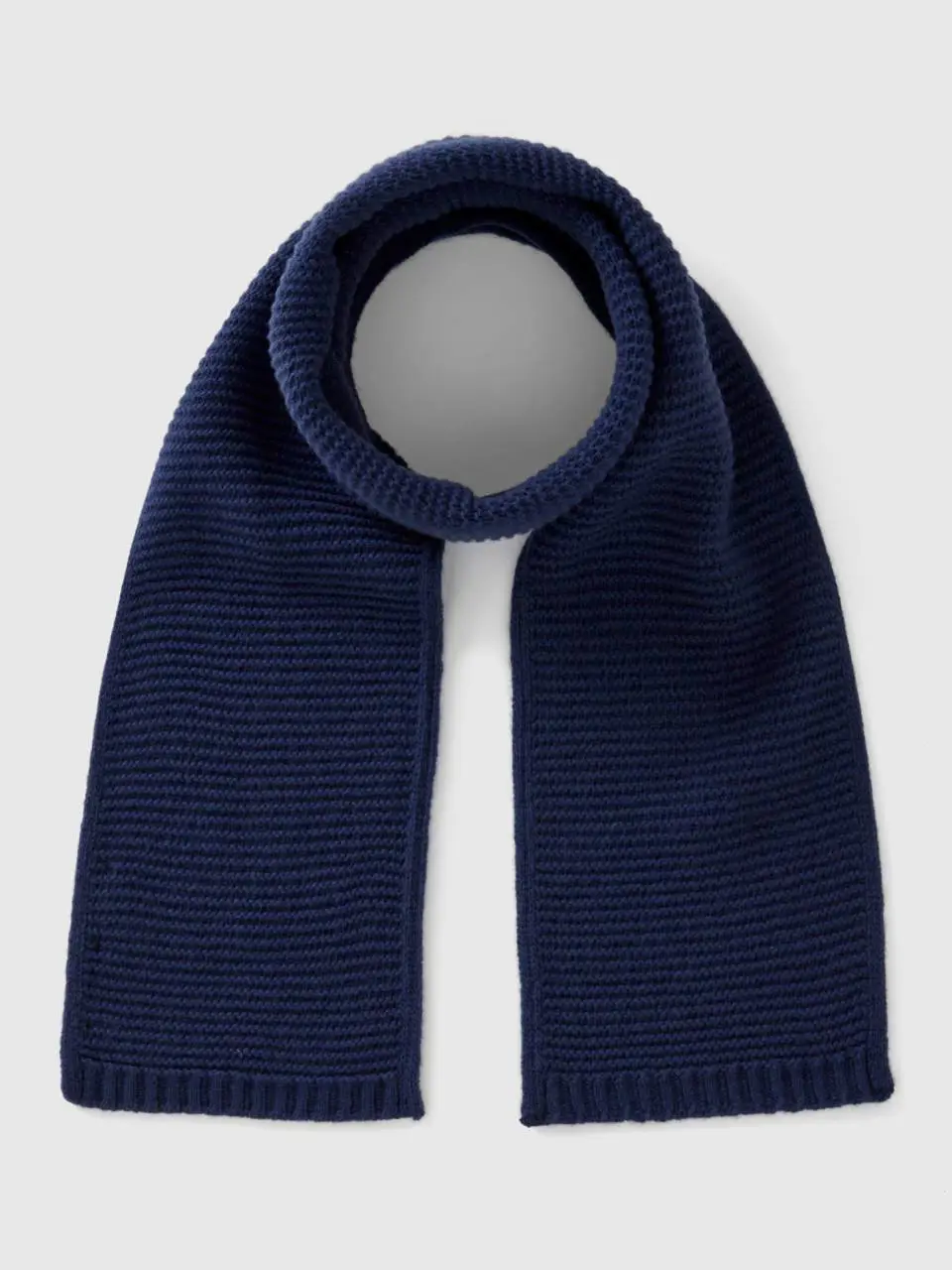 Benetton knit scarf in stretch wool blend. 1