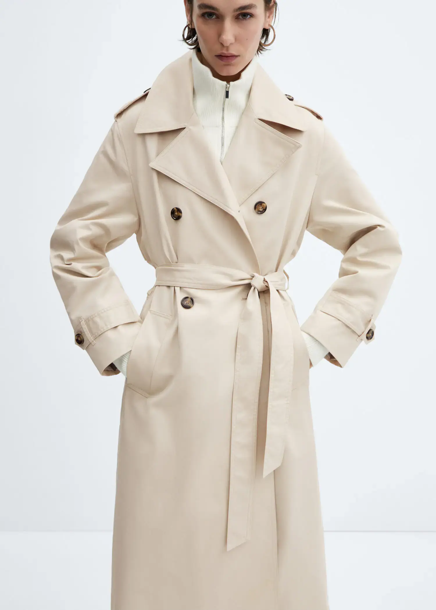 Mango Double-button trench coat. 1