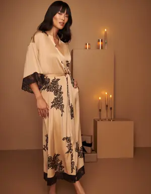 Long Satin Kimono