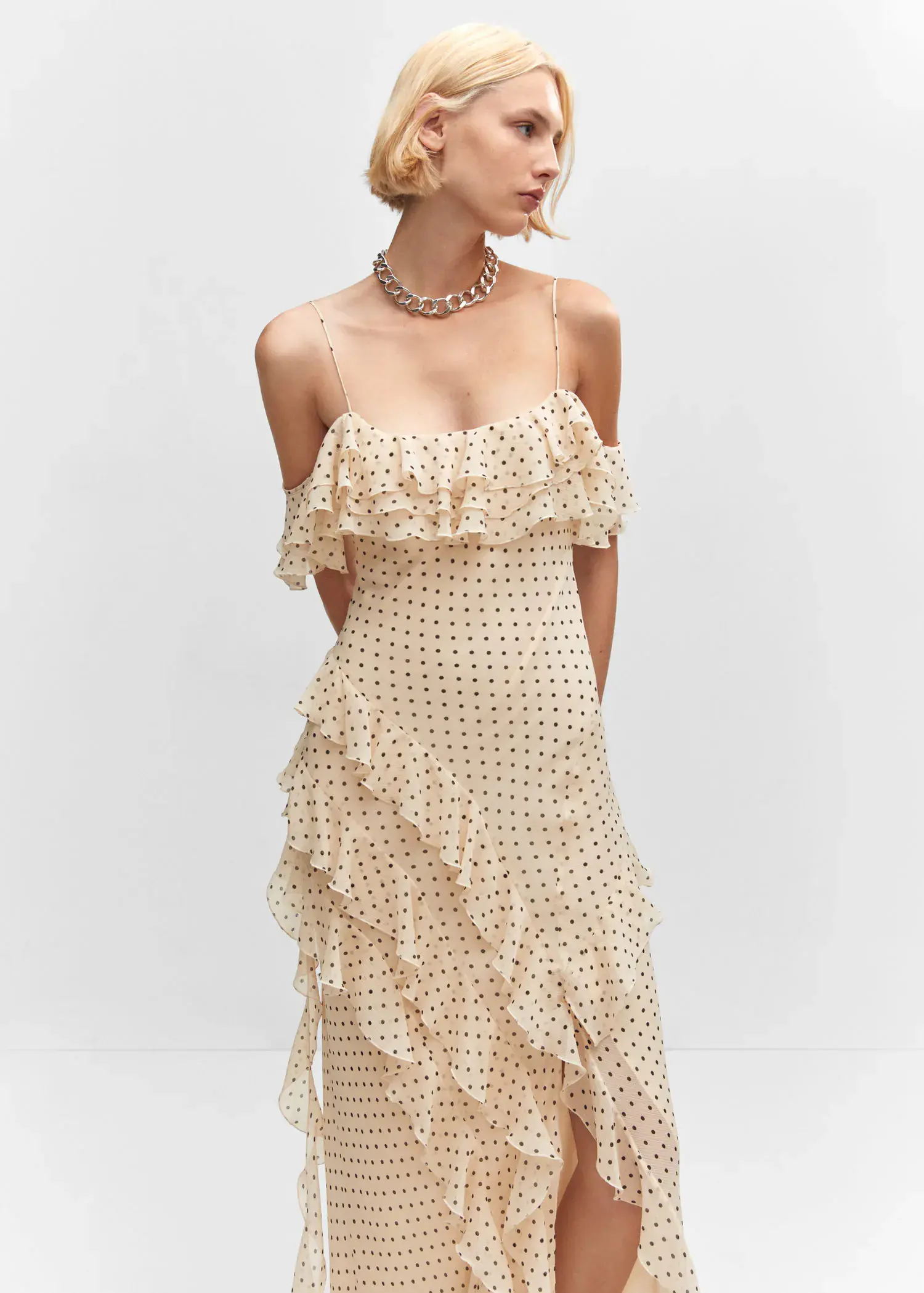 Mango Polka-dot ruffled dress. 1