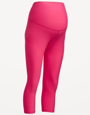 Maternity Full Panel PowerSoft Crop Leggings pink