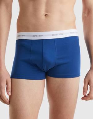 dark blue boxers in stretch organic cotton