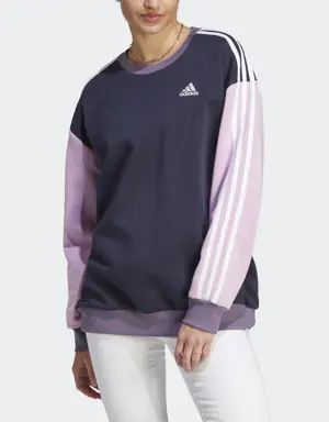 Essentials 3-Stripes Oversized Fleece Sweatshirt