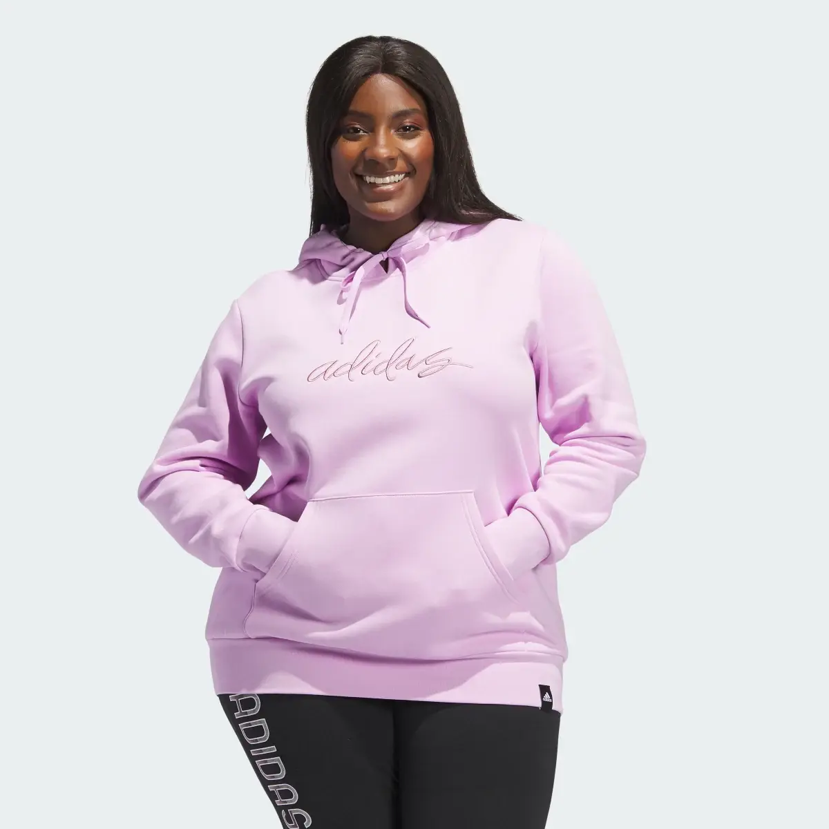 Adidas Embroidered Logo Hoodie (Plus Size). 2