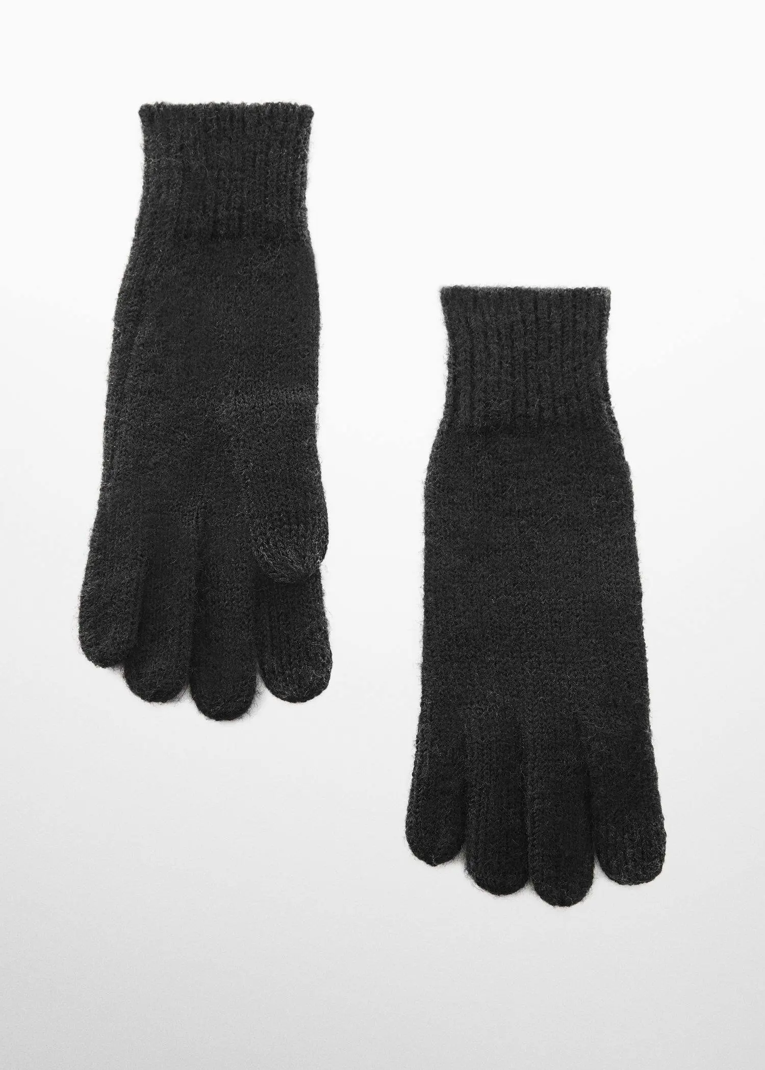Mango Ribbed knit gloves. 1