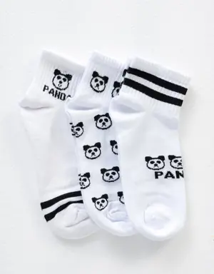 Desenli Soket Çorap 3'lü Paket