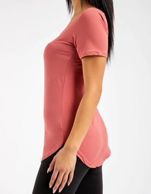 Coral - Short Sleeve Tunic Top - XS