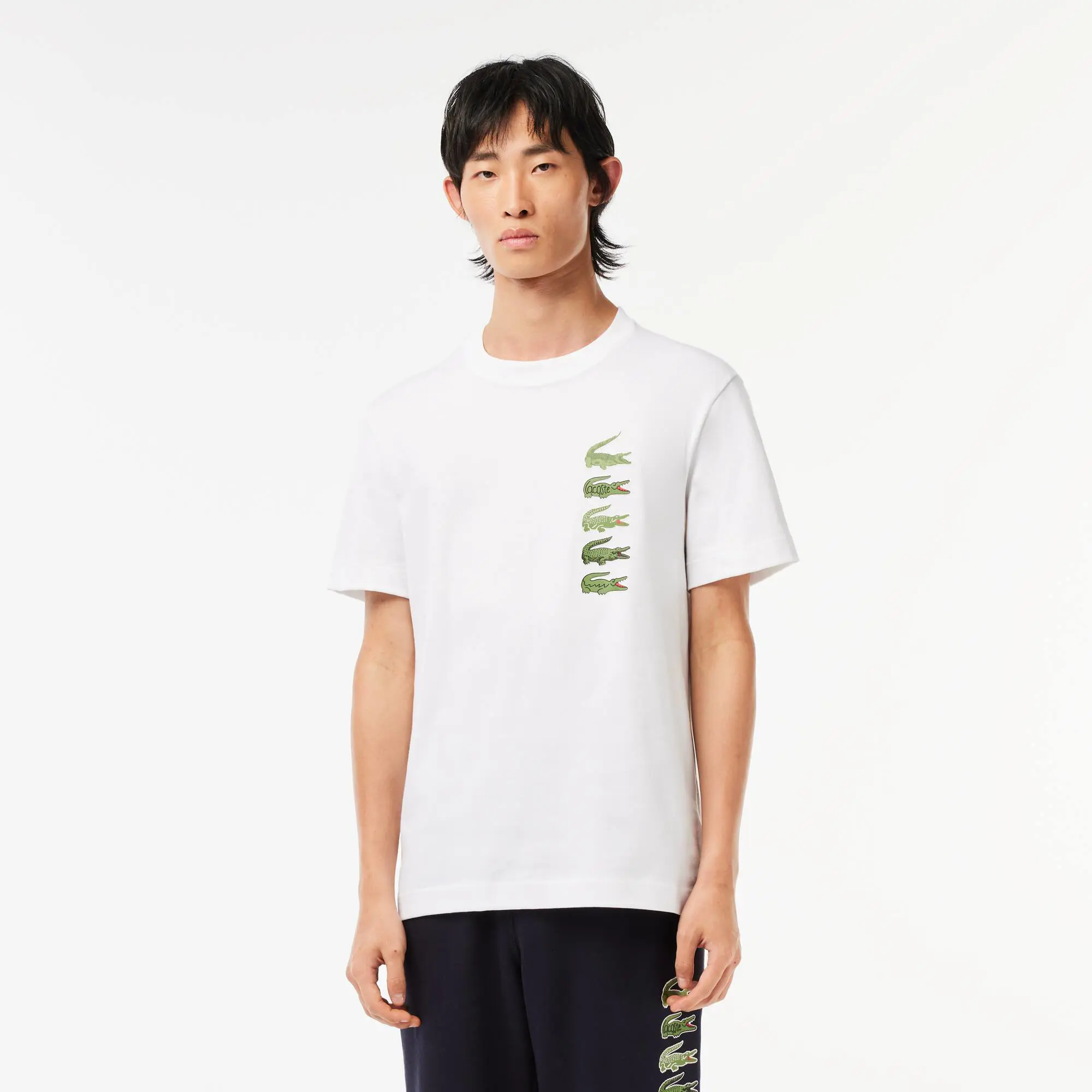 Lacoste T-shirt regular fit avec crocodiles iconiques. 1