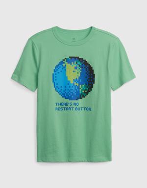 Kids 100% Organic Cotton Graphic T-Shirt green