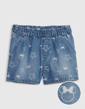 babyGap &#124 Disney Minnie Mouse Denim Pull-On Shorts with Washwell blue